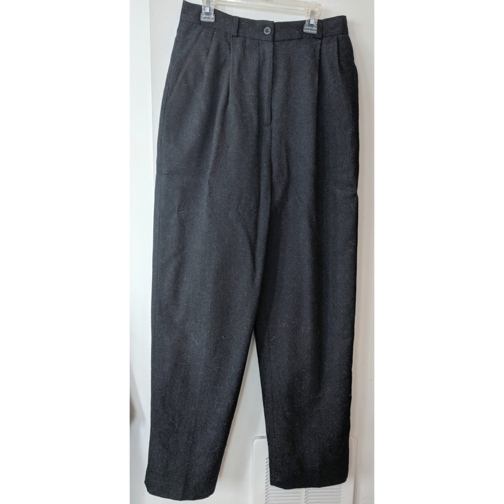 Vintage High-rise Pleated Wool Trousers